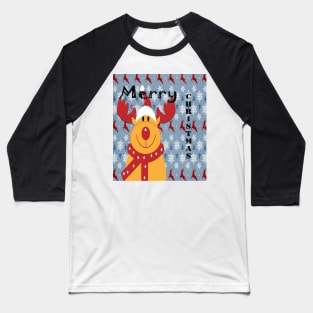 Merry Christmas, Rudolph, Snowflake, Reindeer Christmas Cards & other Products Baseball T-Shirt